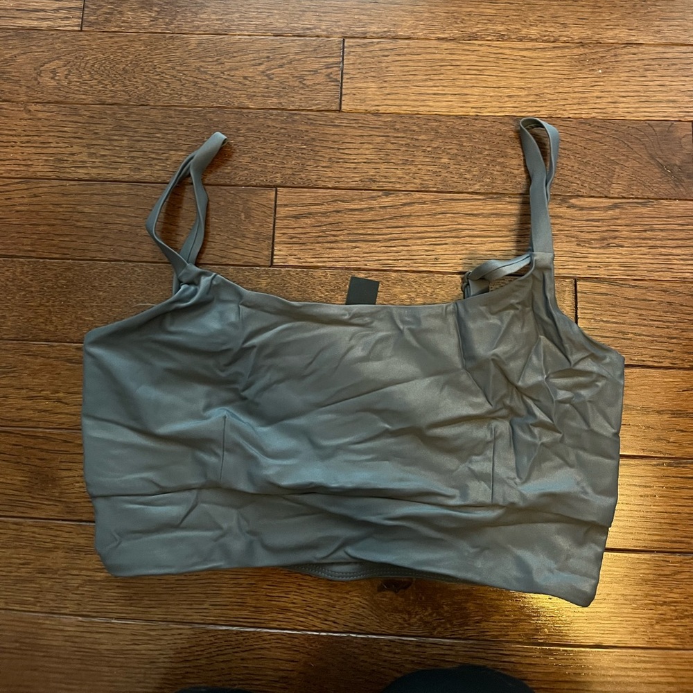 Metallic silver sports bra brand new never worn